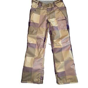 BILLABONG Y2K Insulated Snowboard Ski Pants Plaid Patchwork Medium